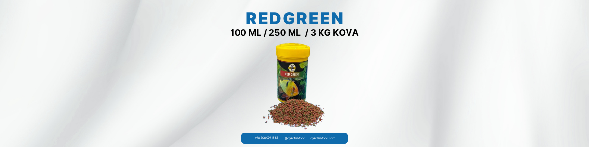 RED GREEN – Bitkisel ve Hayvansal İçerikli Balık Yemi – 100 ML / 250 ML / 3000 GR