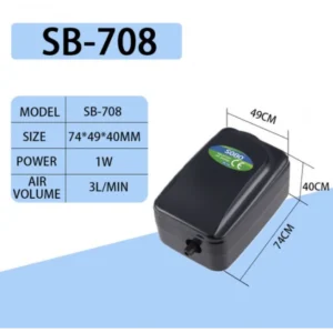 Sobo Ultra Sessiz Ayarlanabilir Tek Çıkışlı Akvaryum Hava Motoru SB-708
